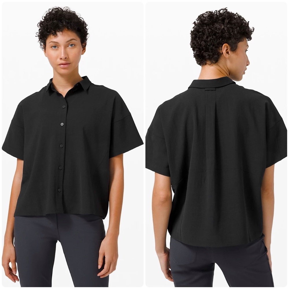 Lululemon Full Day Ahead Short Sleeve Shirt Size 8